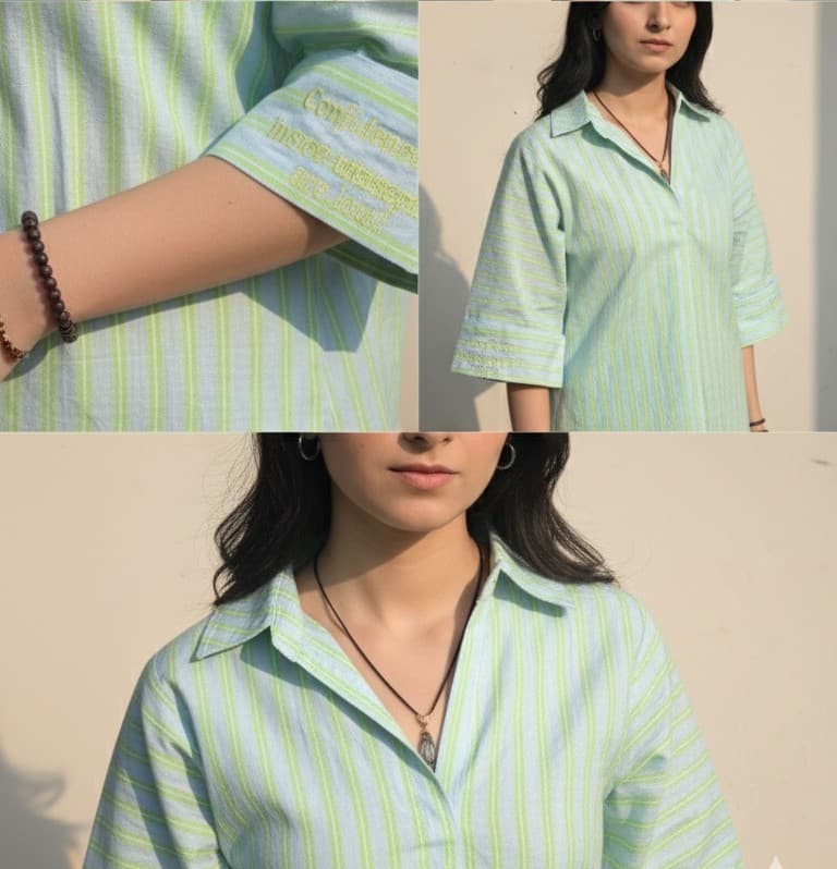 Green Striped Collar Shirt thumbnail 2