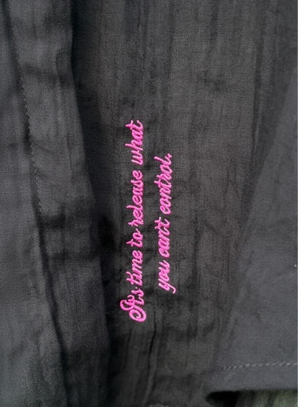 Navy Blue Muslin-Linen Knot Cuff Shirt (It's Time to Release) thumbnail 2