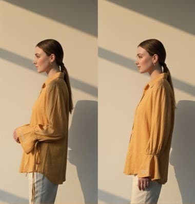 Sunshine Yellow Muslin-Linen Knot Cuff Shirt (Love Yourself) thumbnail 2