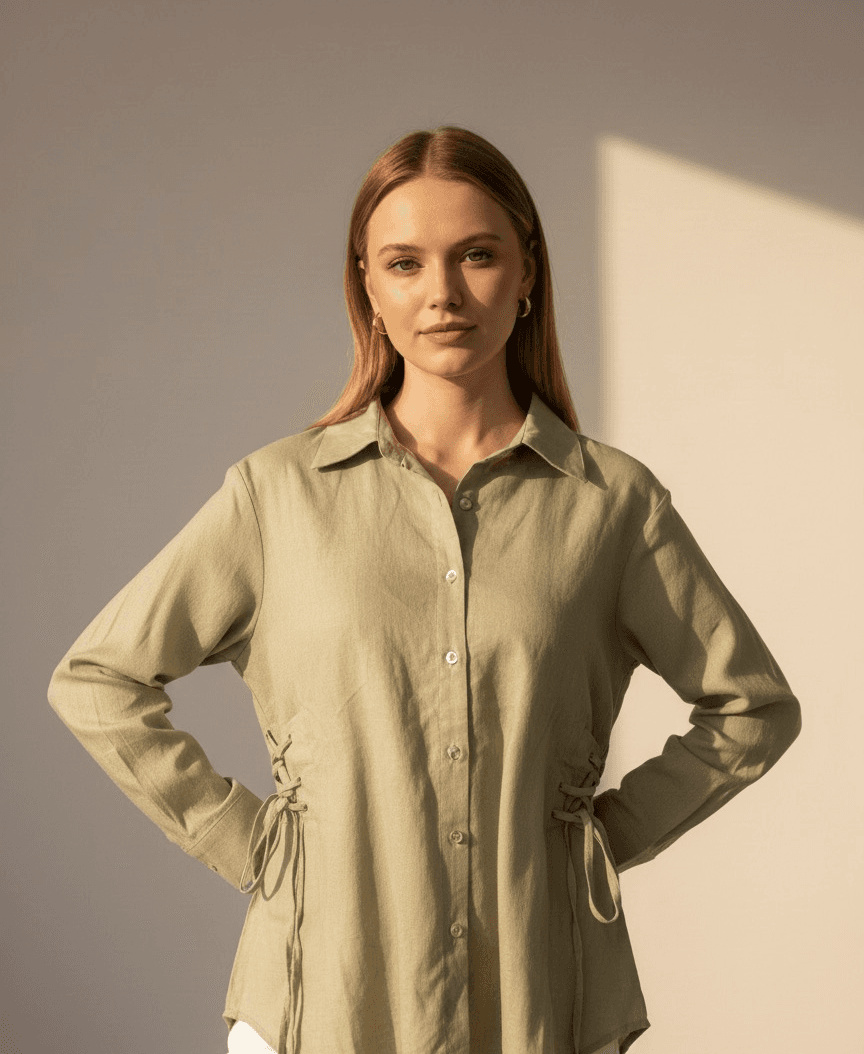 Side Drawstring Shirt (Green)