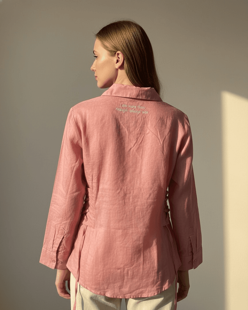 Side Drawstring Shirt (Peach) thumbnail 2