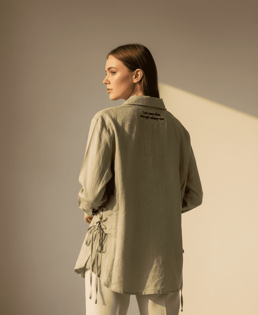 Side Drawstring Shirt (Green) thumbnail 2