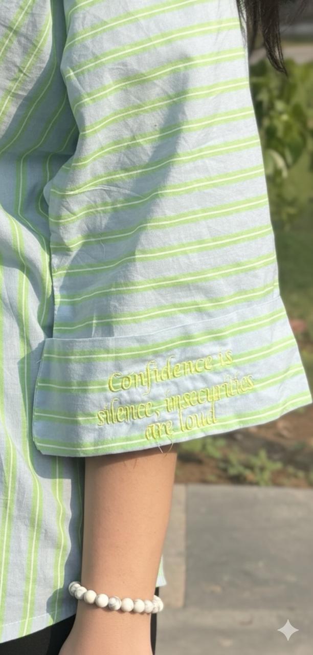 Striped Collar Shirt ( cotton)