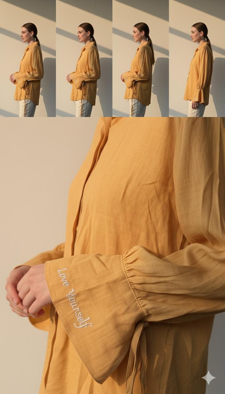 Sunshine Yellow Muslin Cuff Shirt