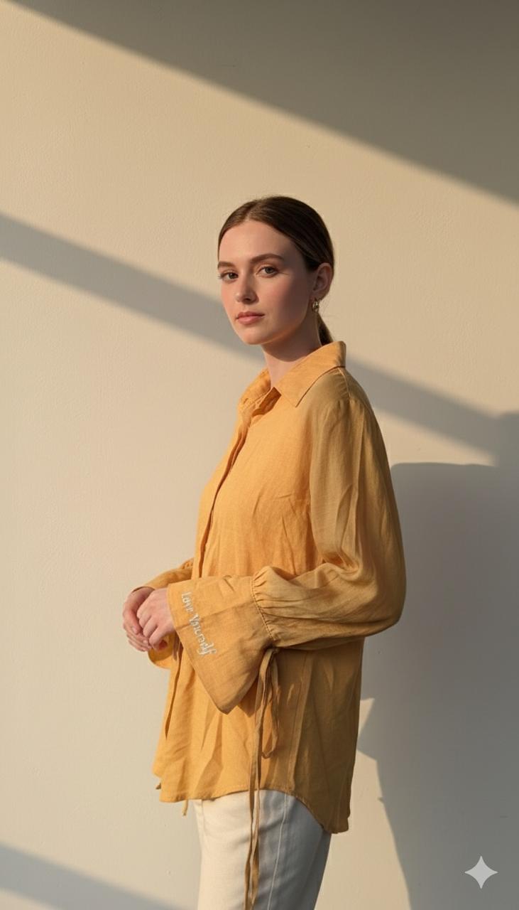Sunshine Yellow Muslin Cuff Shirt