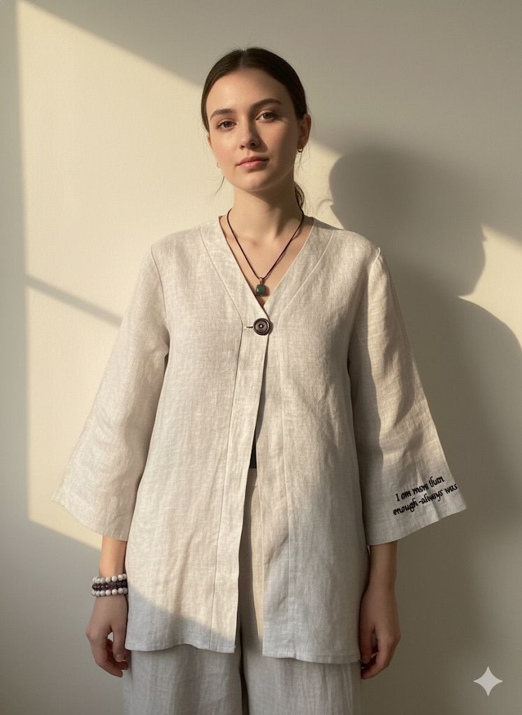 Natural Grey Linen Shrug