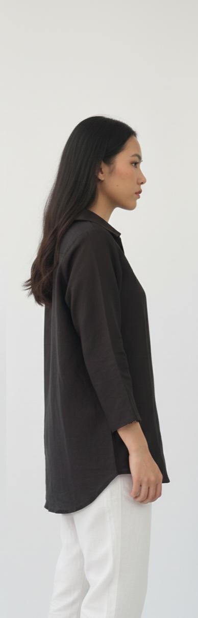 Black Linen “Love Yourself” Shirt